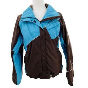 Columbia Omni-Tech Brown Blue Outdoor Winter Snowboarding Sports Jacket Coat M